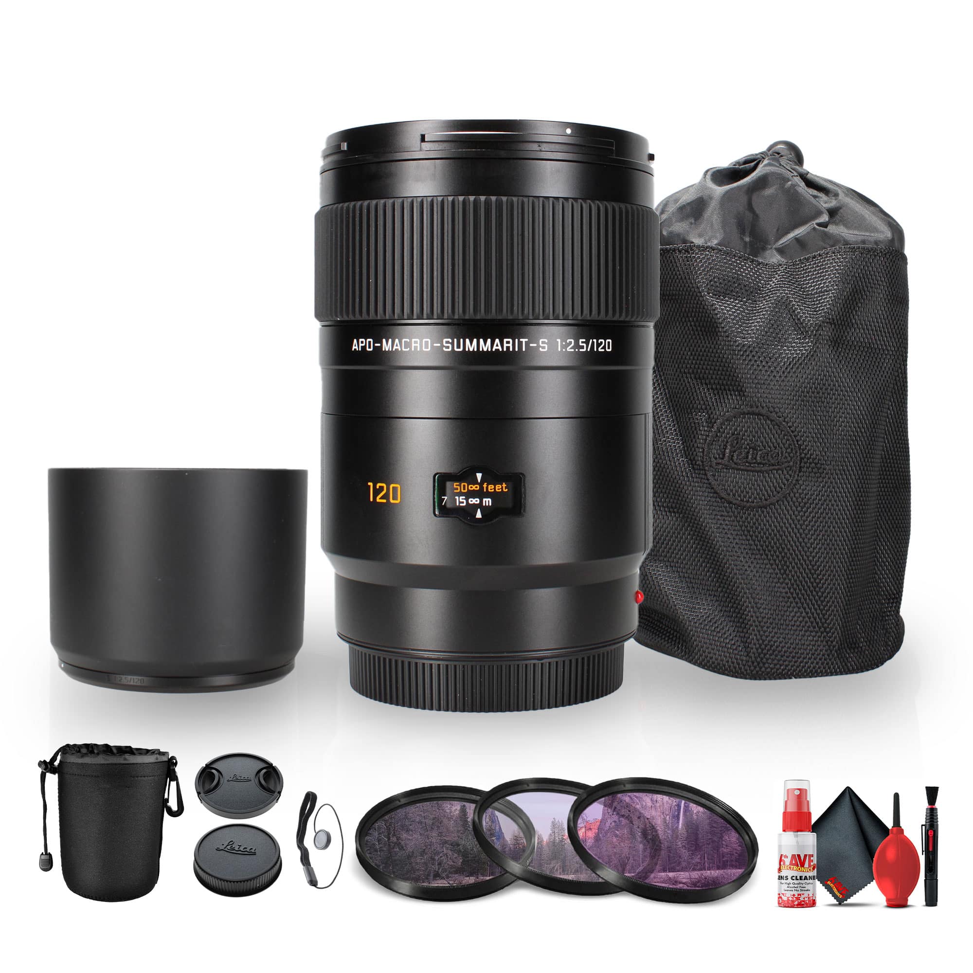 Leica - APO-Macro-Summarit-S 120mm f/2.5 Lens + Lens Filter Kit + Cleaning Kit - Bundle - Black price history on PriceWatchPro