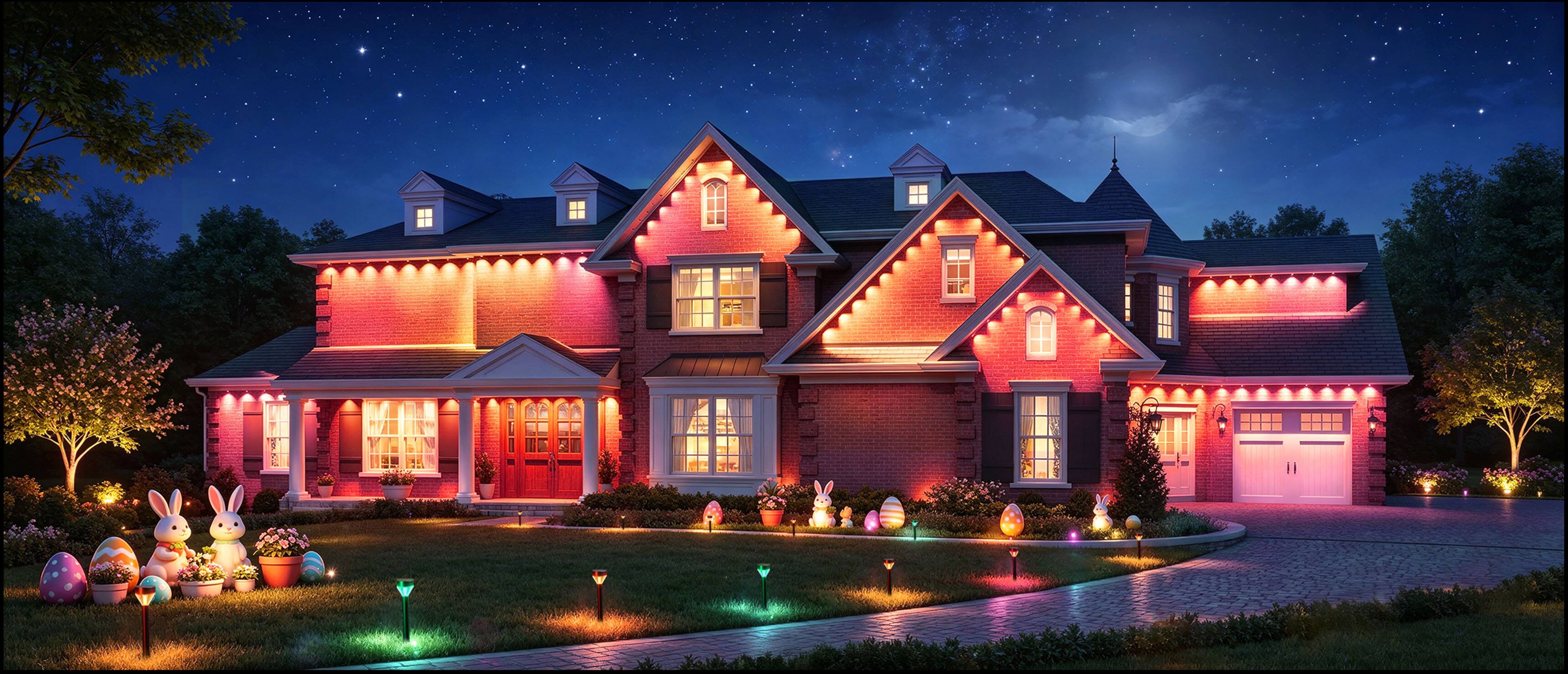 Alt View 11. Linkind - 100ft Smart Permanent Outdoor Lights Pro - WHITE.