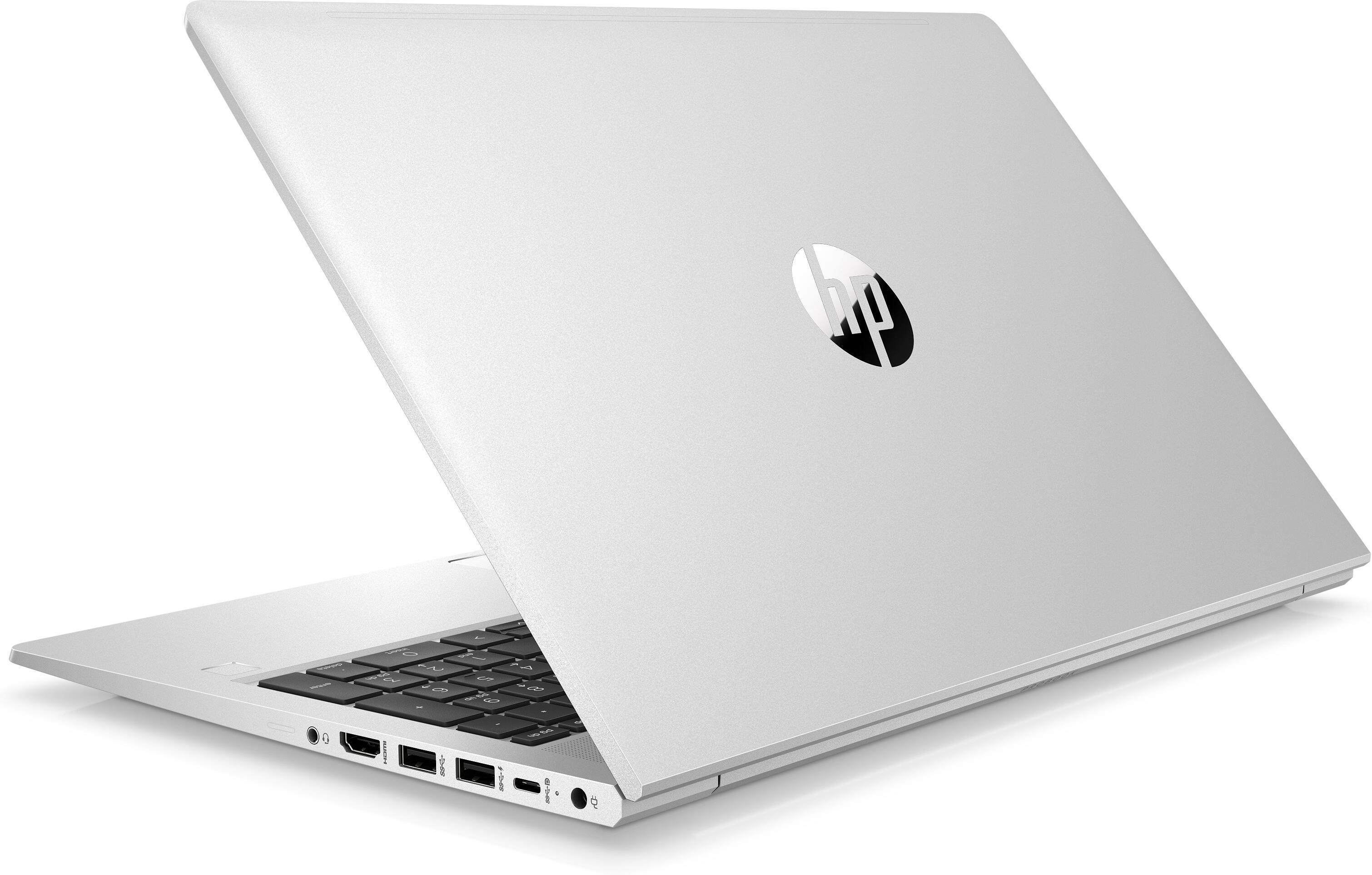 Alt View 3. HP - ProBook 450 G9 15.6" FHD Intel Core i7-1255U 1.7 GHz 16 GB DDR4 512 GB SSD Intel Iris Xe Graphics Windows 11 Pro Laptop - Silver.