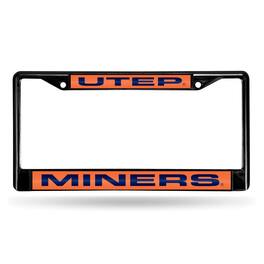 Rico Industries - Texas El Paso Miners Black Metal Laser Cut License Plate Frame - Multi