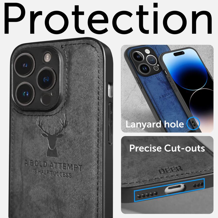 Alpha Digital Iphone 14pro Protective Case W/ Luxury Soft Cloth & Deer ...