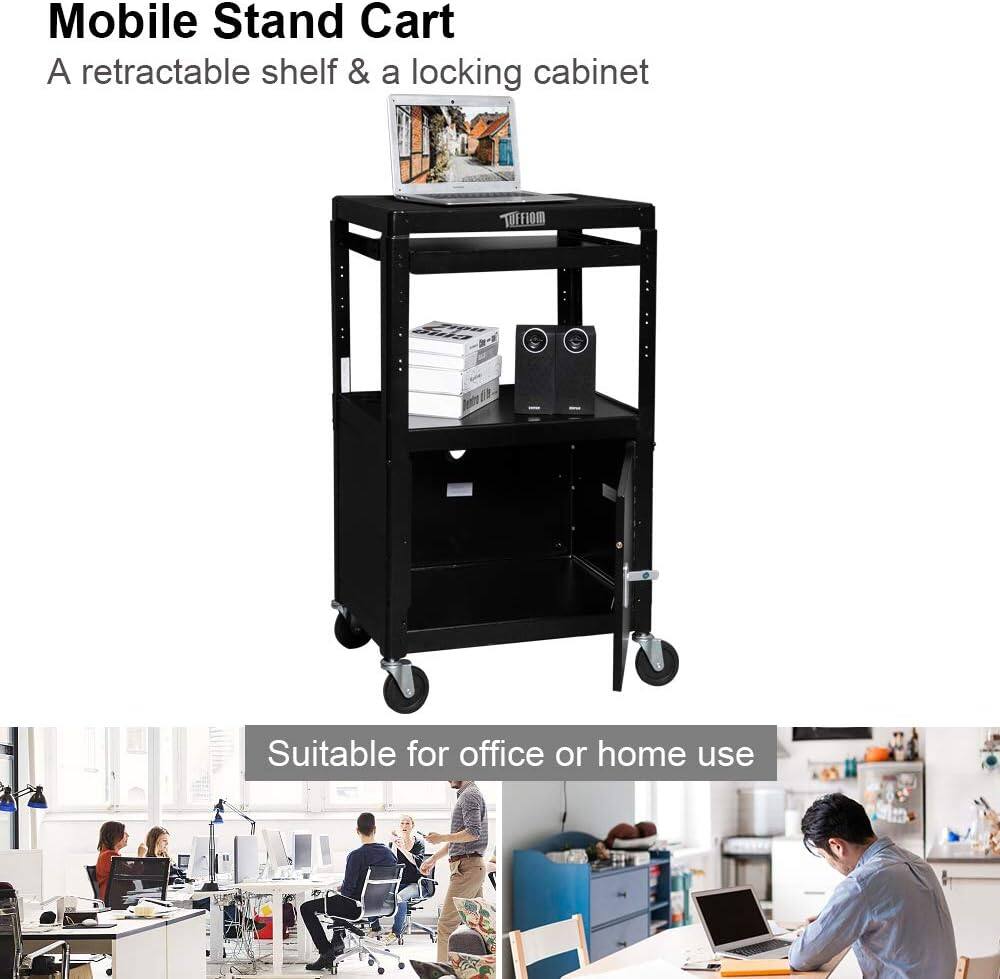 Mobile Stand Cart  
A retractable shelf & a locking cabinet  

TUFFIOM  

Suitable for office or home use