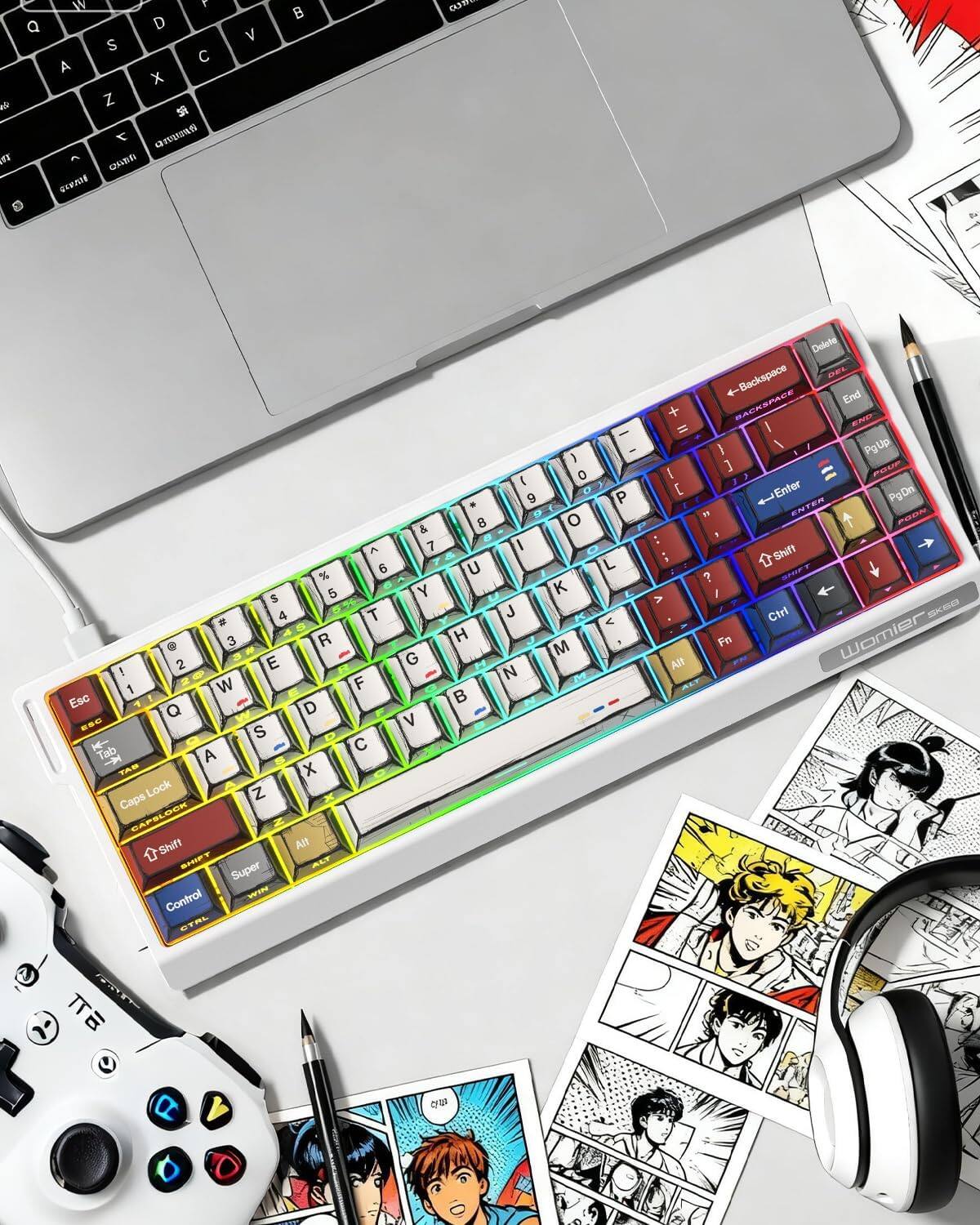 Womier SK68 65% Gaming Keyboard, Wired Backlit Mechanical Keyboard