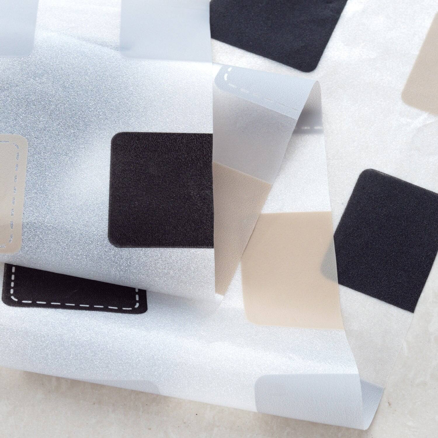 Alt View 1. RT Designers Collection - RT Designers Collection 90GSM Peva Glit Printed Tiles Shower Curtain 70" x 72" Tan - Tan.