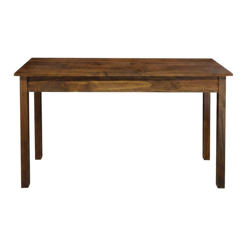Angle. FurniFact - Wooden console table with concealed drawer for stylish storage - Warm Brown.