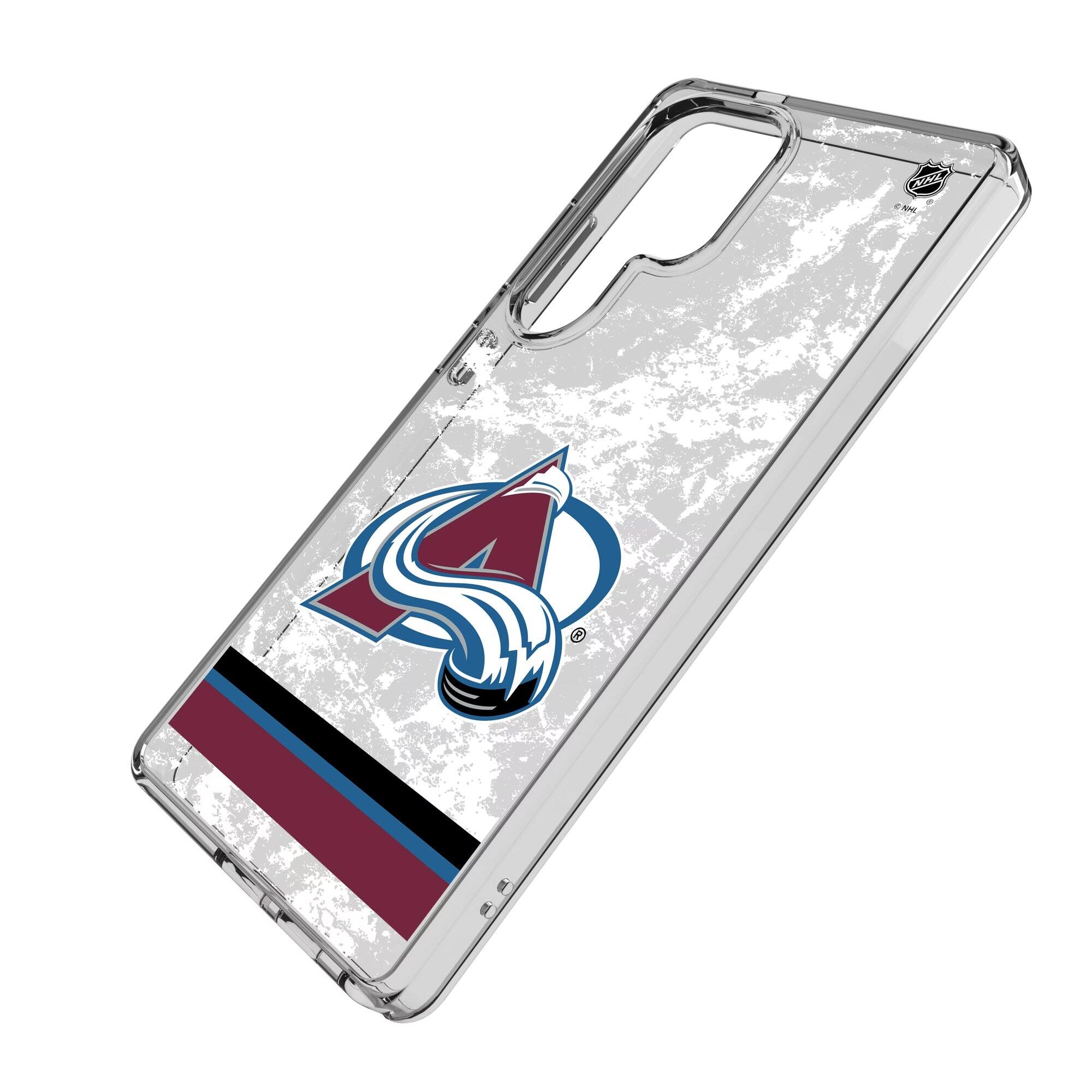 Alt View 1. Keyscaper - Colorado Avalanche Galaxy Stripe Clear Ice Case - S25 Ultra - Multicolor.
