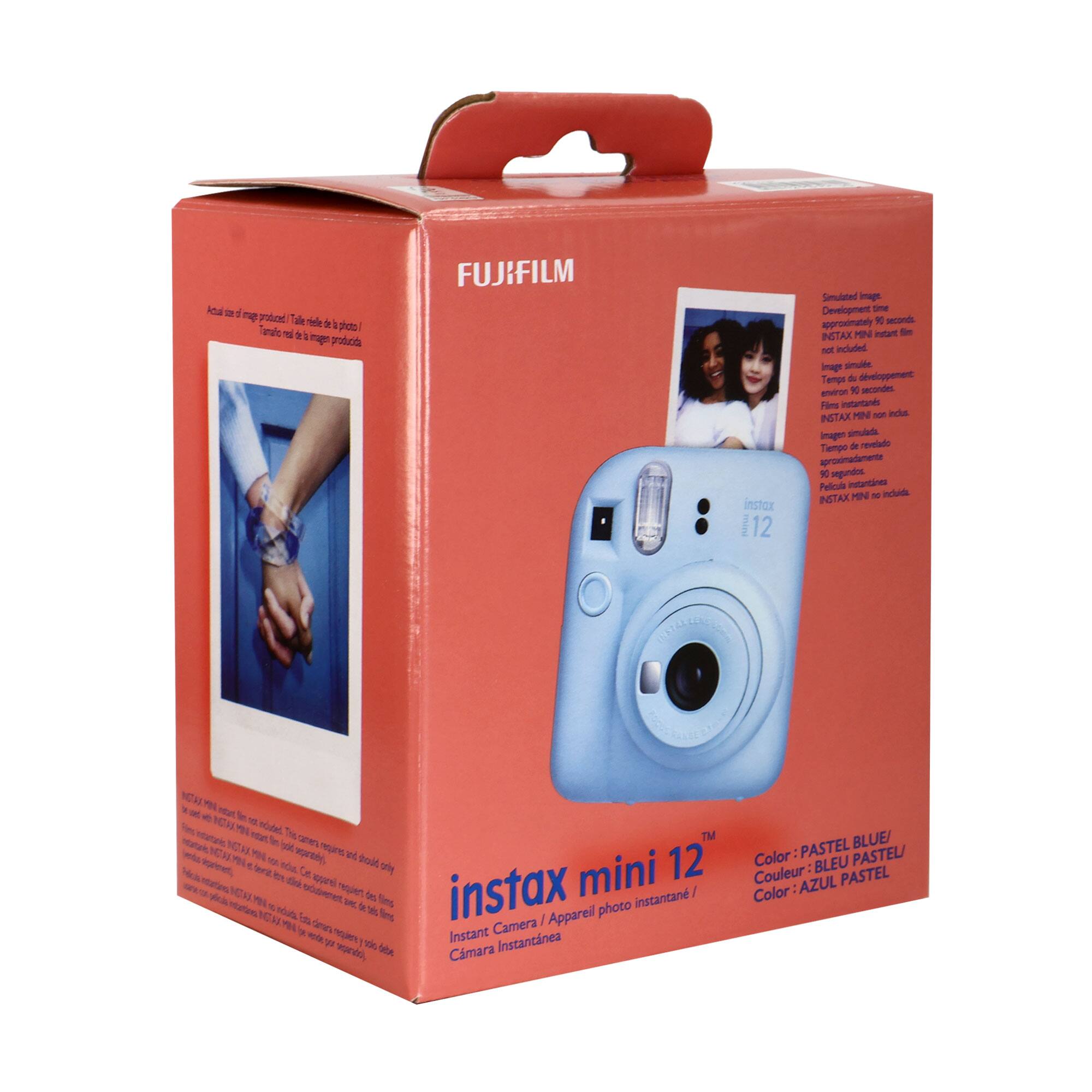 FUJIFILM instax mini 12

Instant Camera / Cámara Instantánea / Appareil photo instantané / Appareil photo instantané

Color: PASTEL BLUE / Couleur: BLEU PASTEL / Color: AZUL PASTEL

Simulated image. Development time approx. 10 seconds. INSTAX MINI instant film not included. / Image simulée. Temps de développement approximativement 1 seconde. FILM INSTAX MINI non inclus. / Imagen simulada. Tiempo de desarrollo aproximadamente 1 segundo. PELÍCULA INSTAX MINI no incluida.

Actual size of the product / Taille réelle du produit / Tamaño real del producto / Tamanho real do produto

INSTAX MINI instant film not included. / FILM INSTAX MINI non inclus. / PELÍCULA INSTAX MINI no incluida. / INSTAX MINI non inclus.