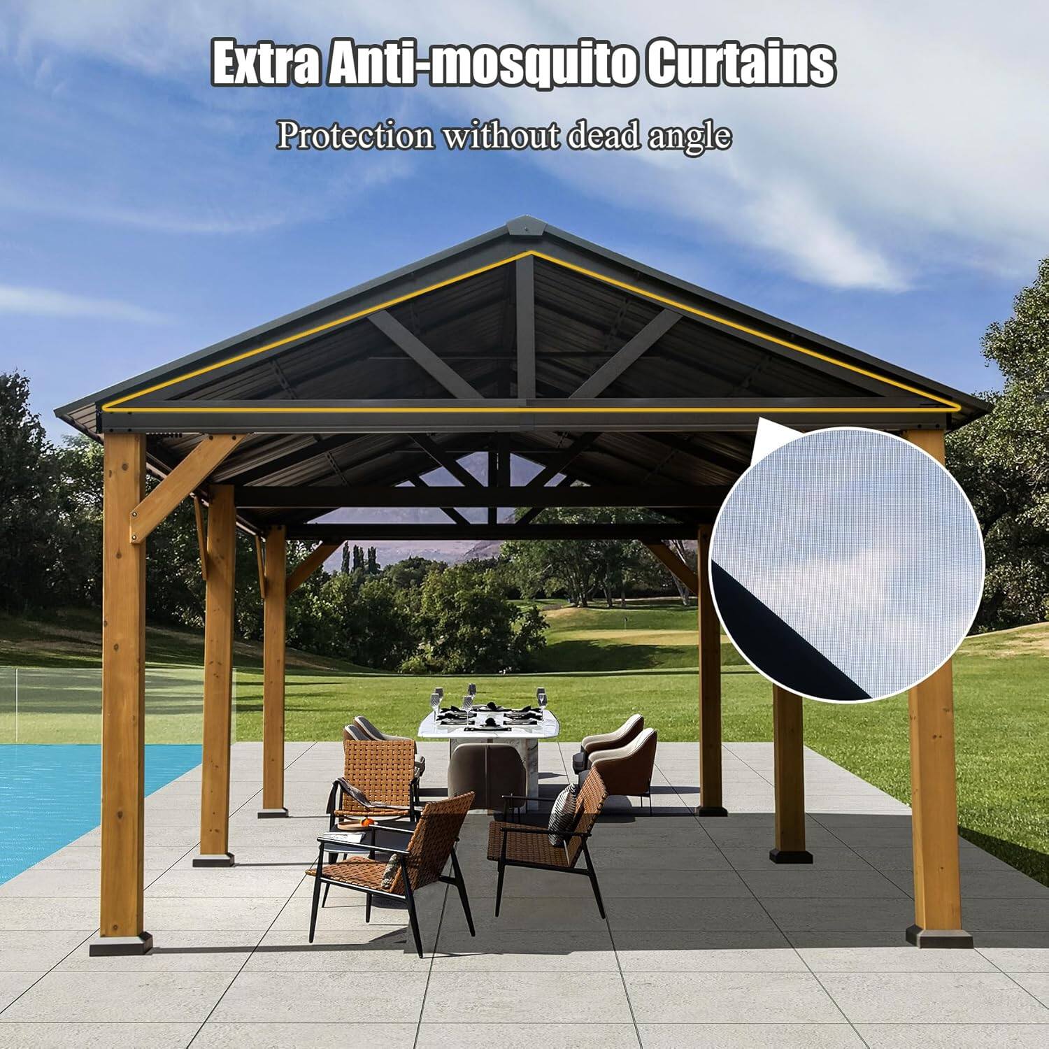Extra Anti-mosquito Curtains  
Protection without dead angle