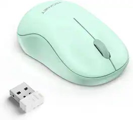 TECKNET - Portable Ambidextrous 2.4 GHz Wireless Mouse for Laptop - Wireless - Green