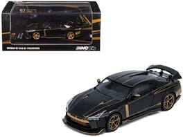 Nissan GT-R50 By ItalDesign Accents and Carbon Hood 1/64 Diecast Model Car by Inno Models - Black with Gold