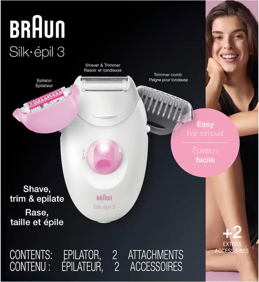 Braun Silk épil 3, Epilator for Women for Long Lasting Hair