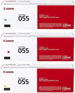 Canon - 055 Toner Cartridge, High Yield 3‑Pack - Cyan | Magenta | Yellow
