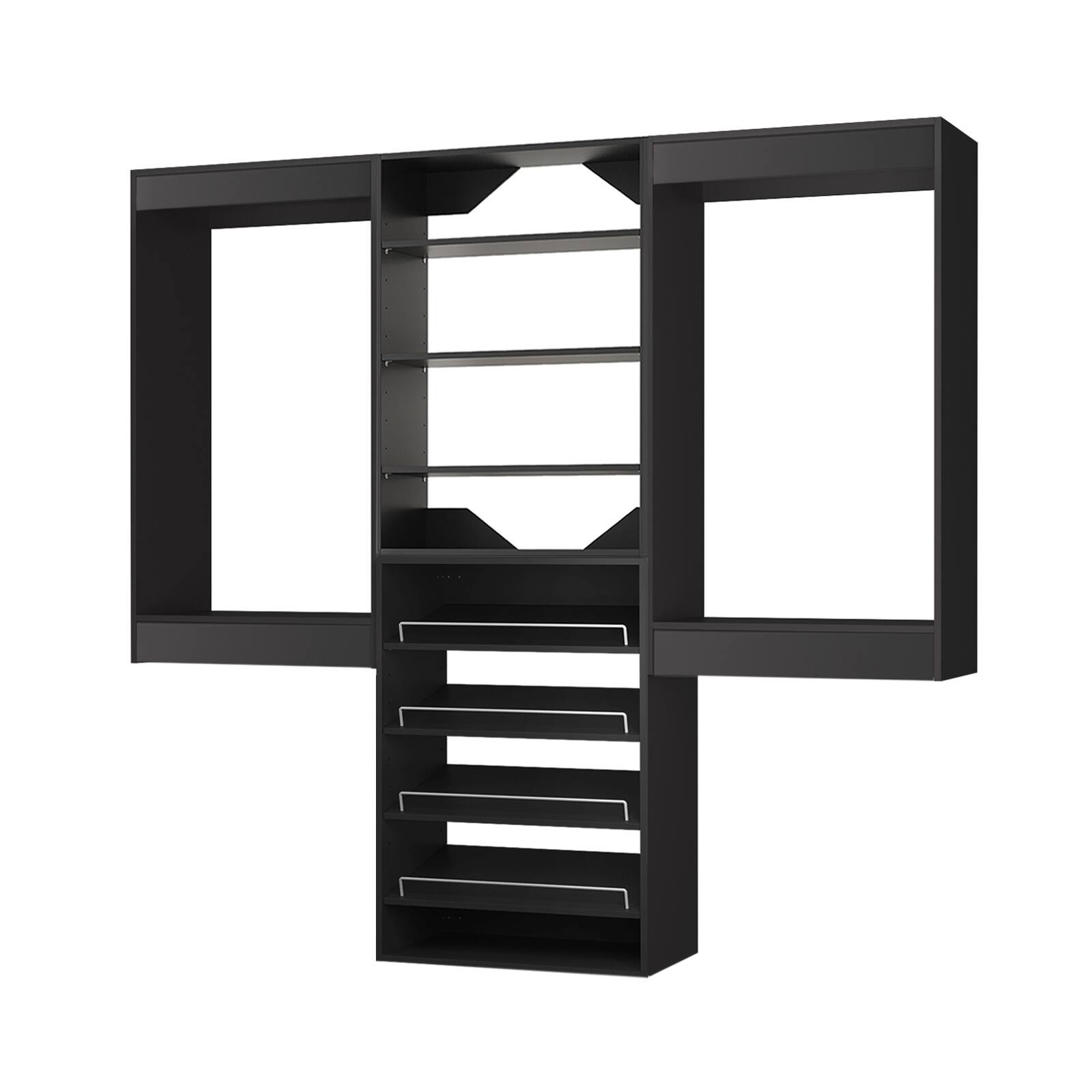 Alt View 3. Roomtec - Roomtec 84 in Black Modular Closet System Unit-Customizable Wall Mounted Walk-In Closets for Bedroom or Walk-in Closet - Black.