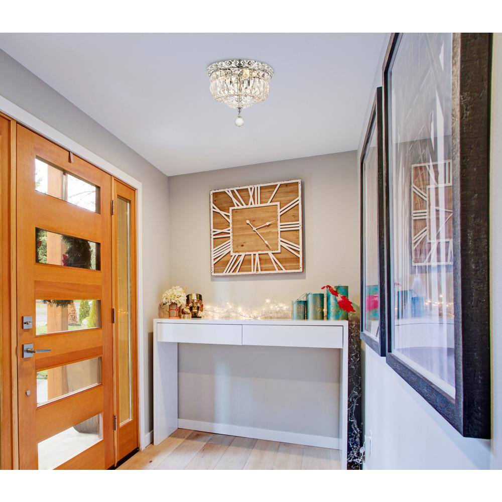 Angle. Elegant Lighting - Tranquil 4 light Chrome Flush Mount Clear Royal Cut Crystal - Chrome.