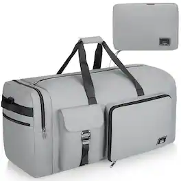 Paradigms Interiors - Travel Duffle Bag For Men And Women 34" Large Traveling With Shoes Compartment Foldable Duffel Bags Waterpr - Gray-120L