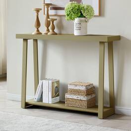 Kings Brand Furniture - Emma Narrow Console Table with Lower Shelf - Natural 103