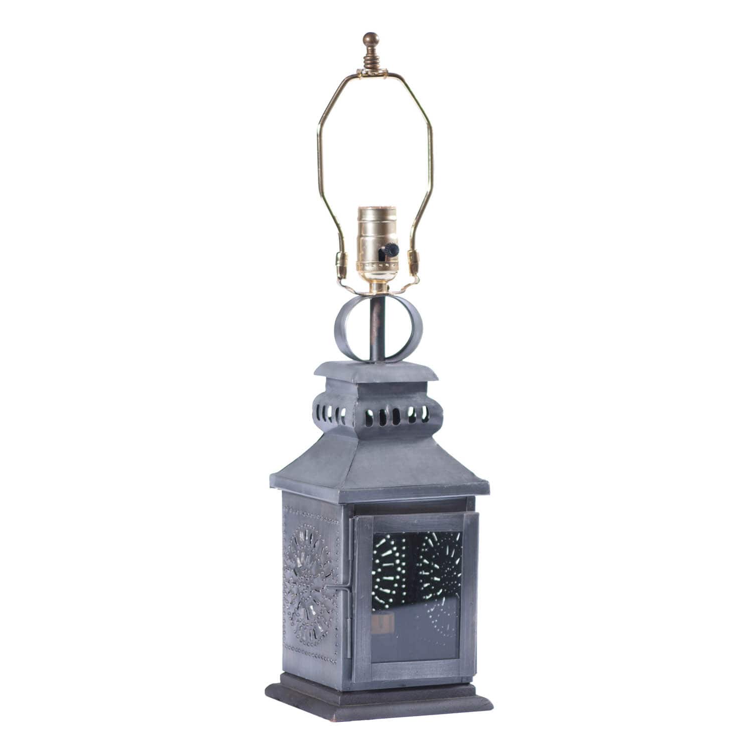 Irvins Country Tinware - Irvin's Country Tinware Miner's Lamp Base in Antique Tin - Gray