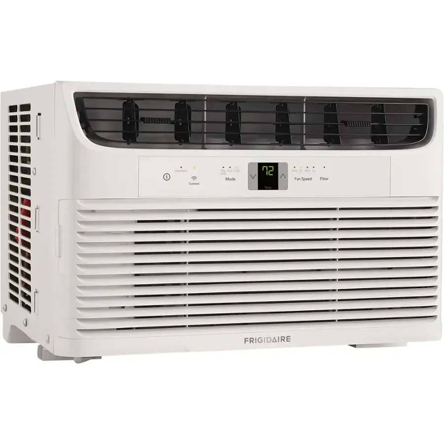The text on the image reads: "I Scheduler Cannun -a ds Co Crily Mode 72 N Auts - t La Fan Speed Fiter FRIGIDAIRE." This text is a combination of various phrases and words, but it does not form a coherent sentence. It appears to be a mix of different phrases related to a Frigidaire air conditioner, such as "scheduler," "cannun," "ds co crily mode," "auts," "la fan speed filter," and "Frigidaire."