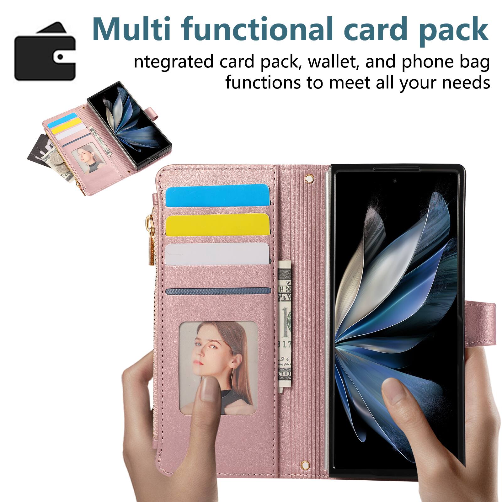 Multi functional card pack  
Integrated card pack, wallet, and phone bag functions to meet all your needs