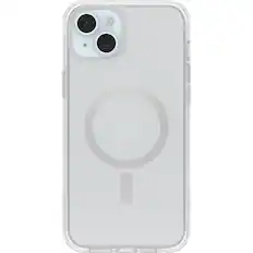 Front. OtterBox - Symmetry Series Hard Shell for MagSafe for Apple iPhone 15 Plus and Apple iPhone 14 Plus - Clear.