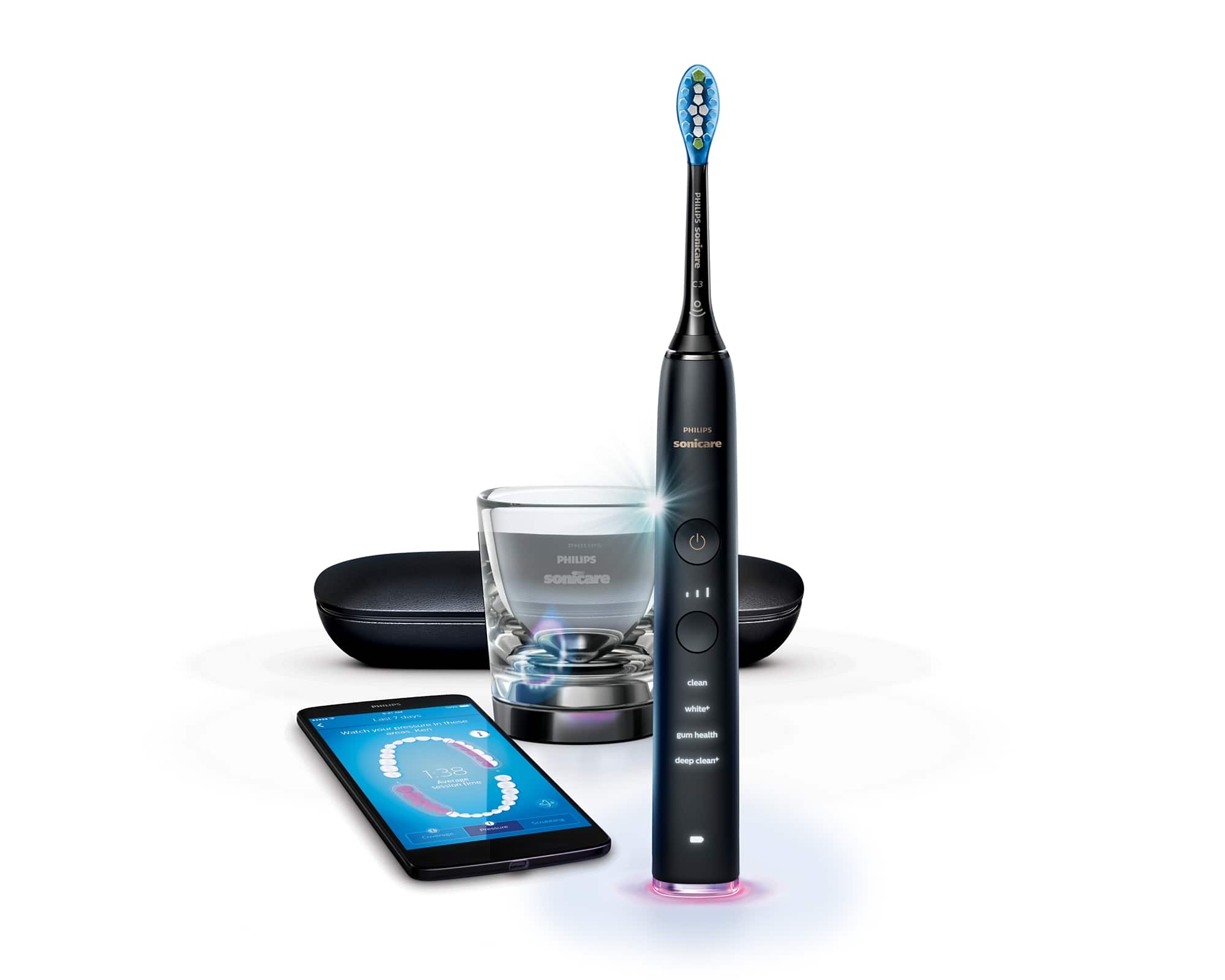 Philips Sonicare - DiamondClean Smart Rechargeable toothbrush - Black - Front_Zoom