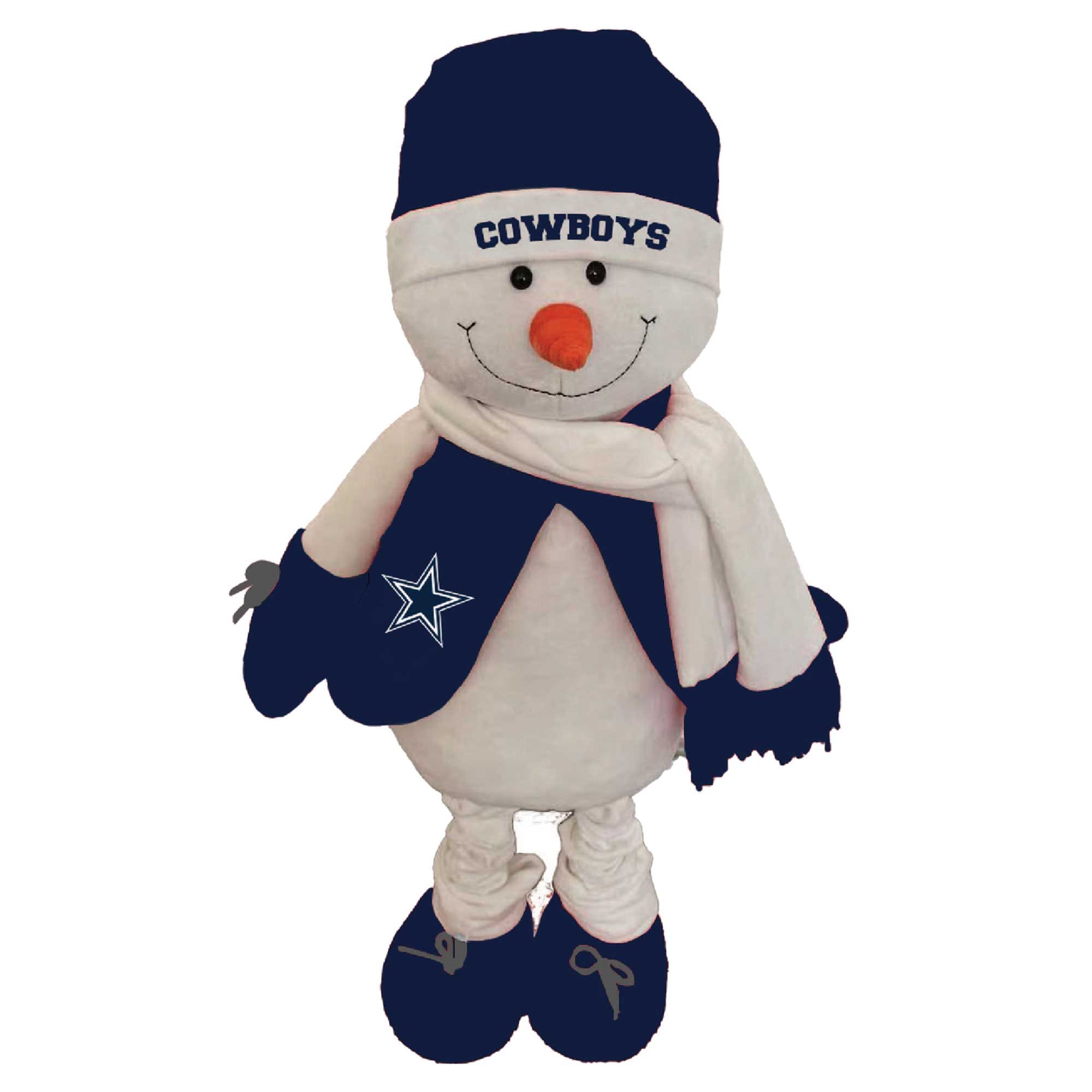 Front. The Memory Company - Dallas Cowboys 17" Frosty Snowman Mascot - Multicolor.