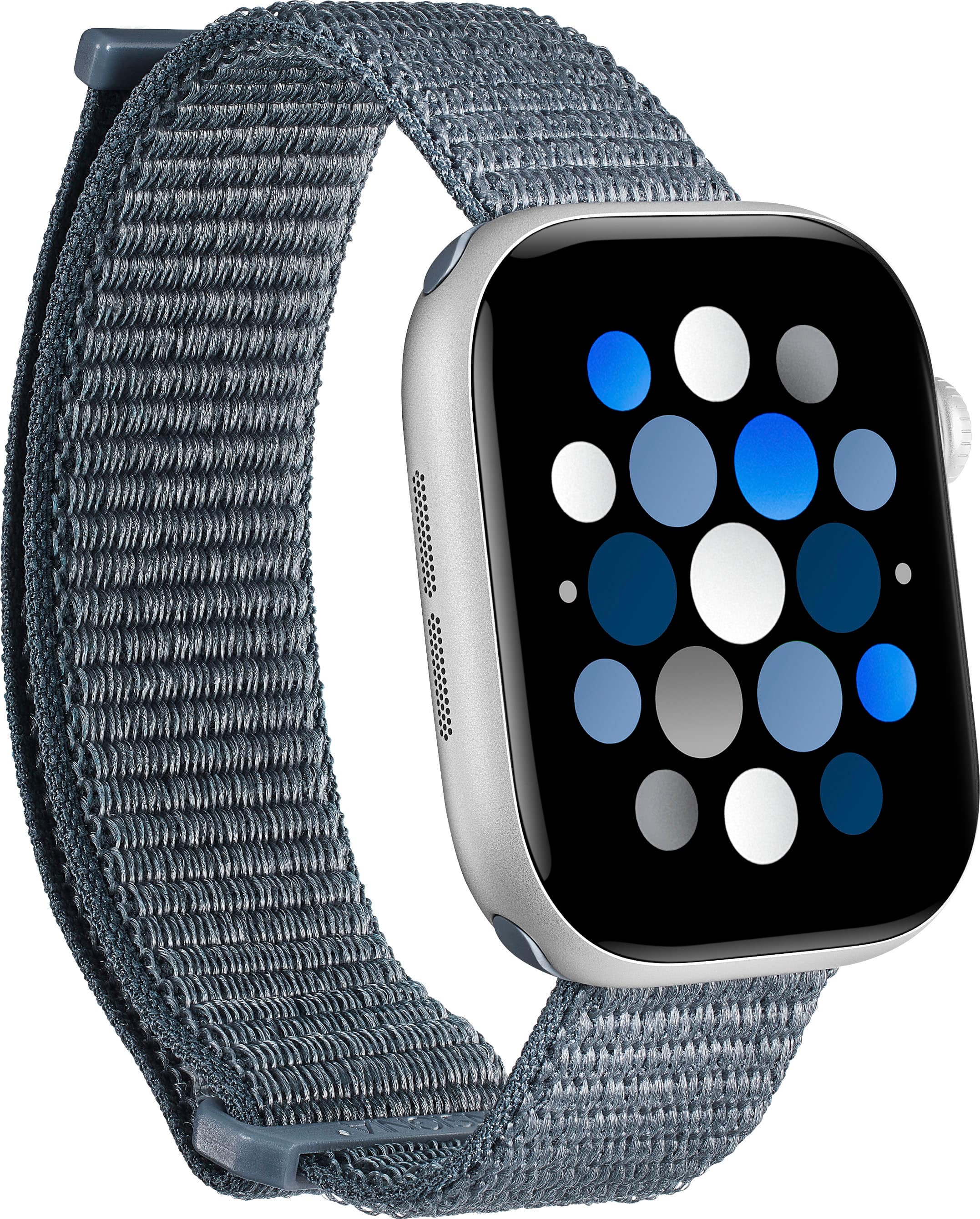Insignia™ - Active Nylon Band for Apple Watch 42mm, 44mm, 45mm, 46mm Series 10, SE, Ultra 49mm and Ultra 2 49mm - Dark Slate - Angle_Zoom