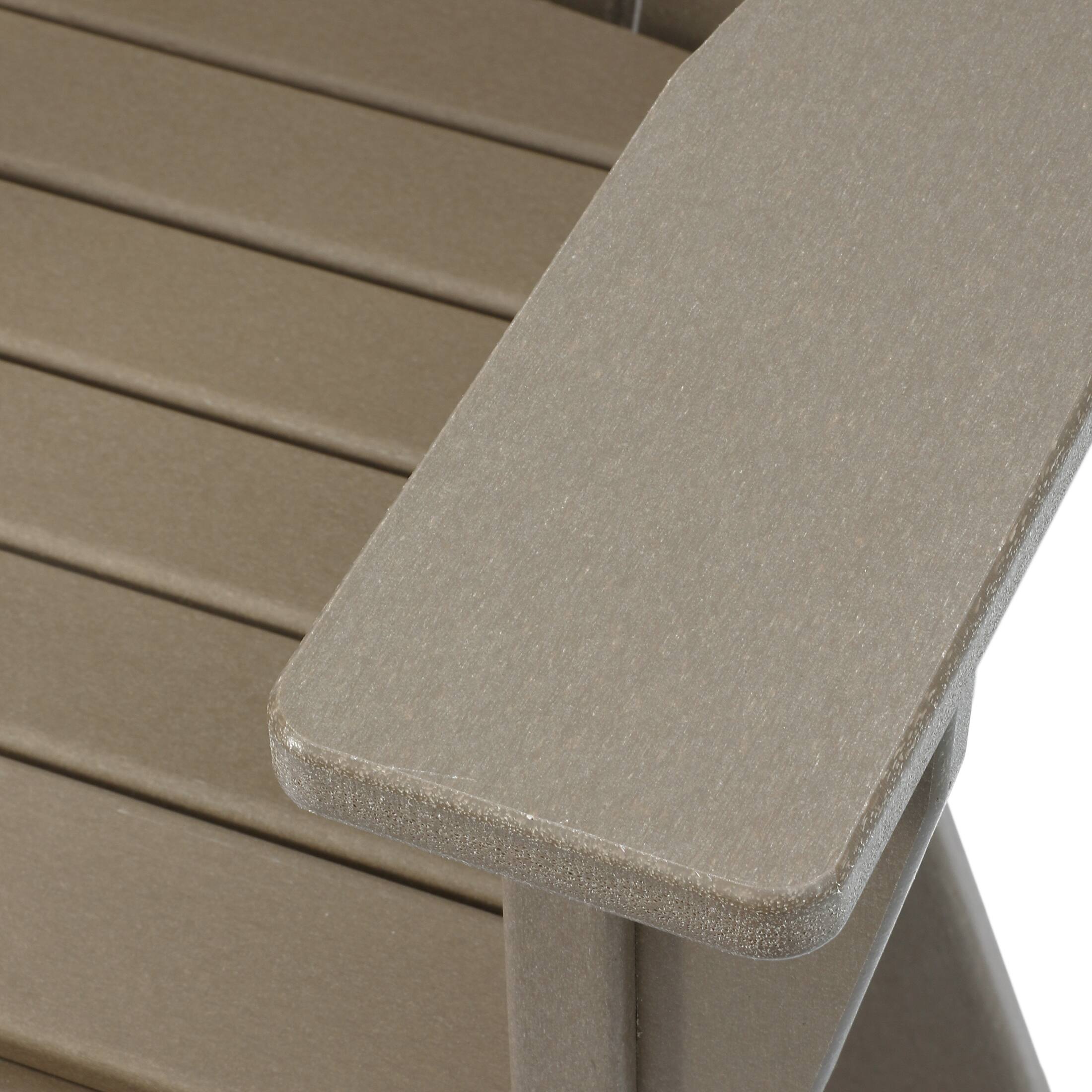 Alt View 3. WestinTrends - WestinTrends Malibu Outdoor HDPE Swivel Adirondack Patio Dining Chair With Cup Holder - Weathered Wood.