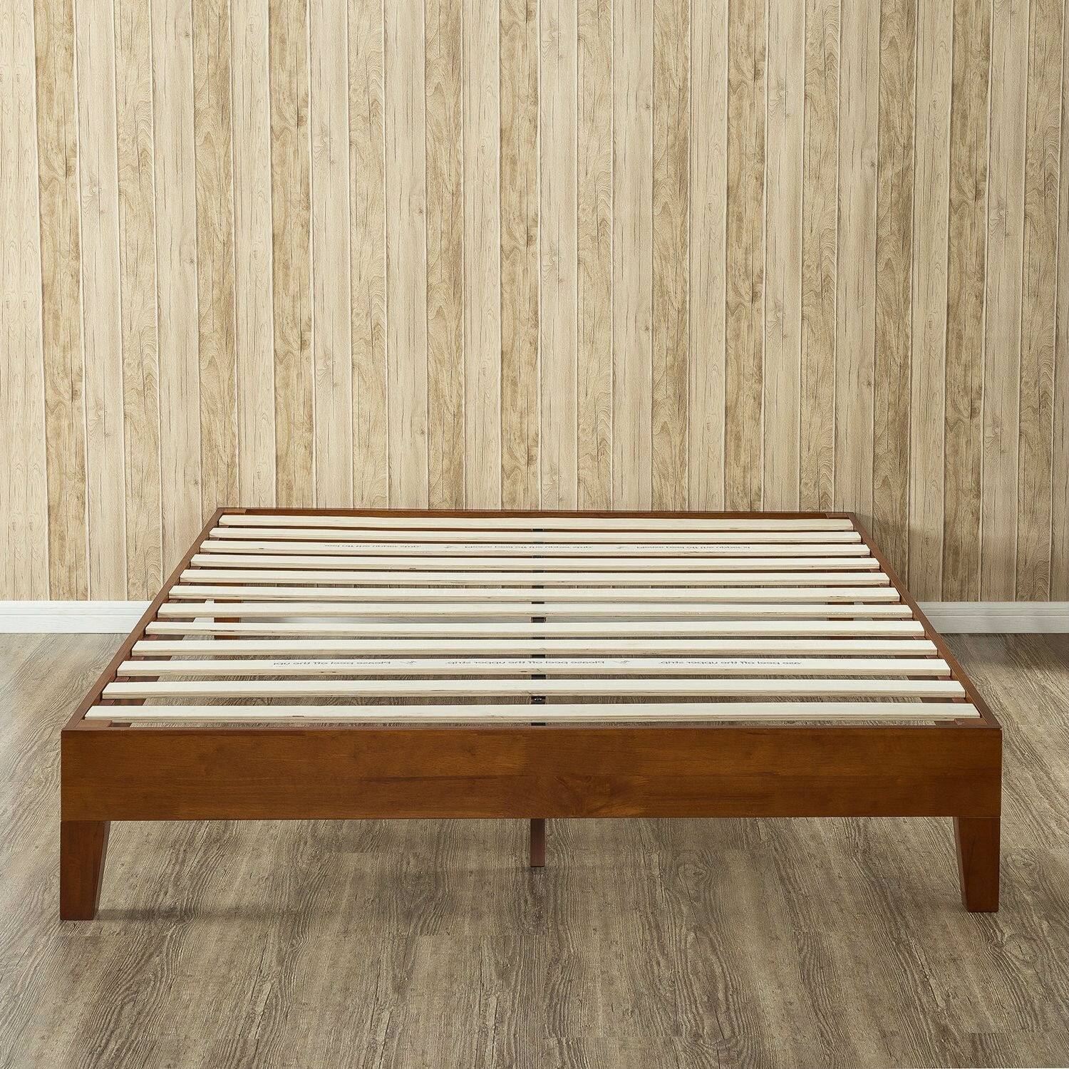 Hivvago - Queen size Solid Wood Low Profile Platform Bed Frame - Cheery
