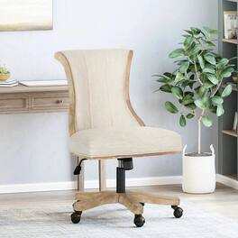 PREMIUM - Fabric Office Chair Ergonomic Adjustable Swivel - Beige
