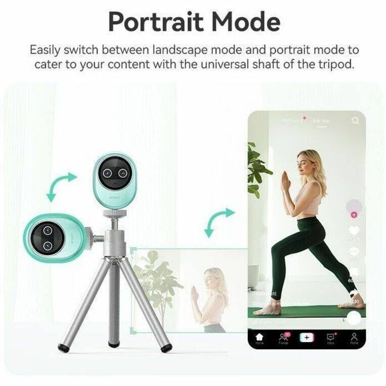 Portrait Mode

Easily switch between landscape mode and portrait mode to cater to your content with the universal shaft of the tripod.