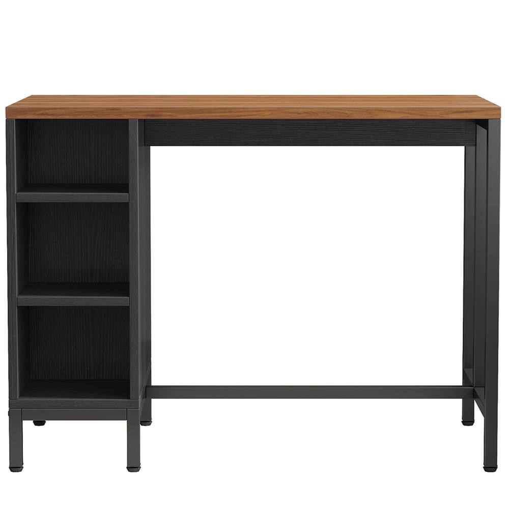 Alt View 1. Kadyn - Kadyn 43" Kitchen Island Kitchen Counter Table with 5 Open Shelves,Brown - Brown.