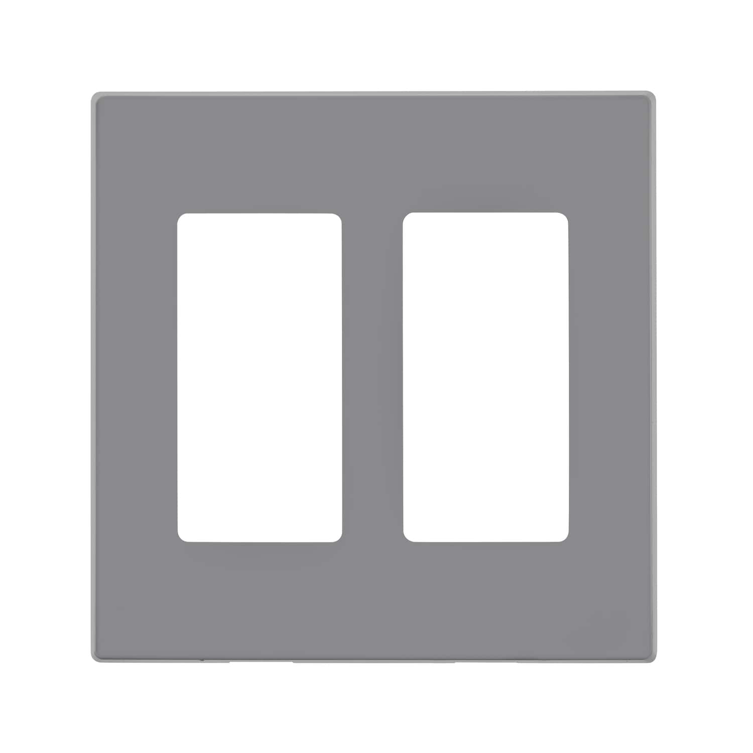 Leviton - Decora Light 2 gang Polycarbonate Decorator Screwless Wall Plate 1 pk - Gray