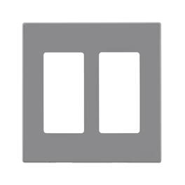 Leviton - Decora Light 2 gang Polycarbonate Decorator Screwless Wall Plate 1 pk - Gray