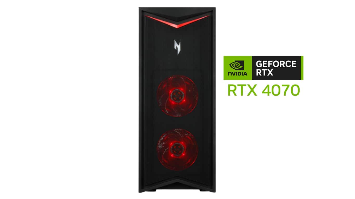 Acer - Refurbished Excellent - Refurbished Nitro 70 Gaming Desktop 16GB RAM 512GB SSD AMD Ryzen 9 7900 12-Core 3.7GHz NVIDIA GeForce RTX 4070 - Black