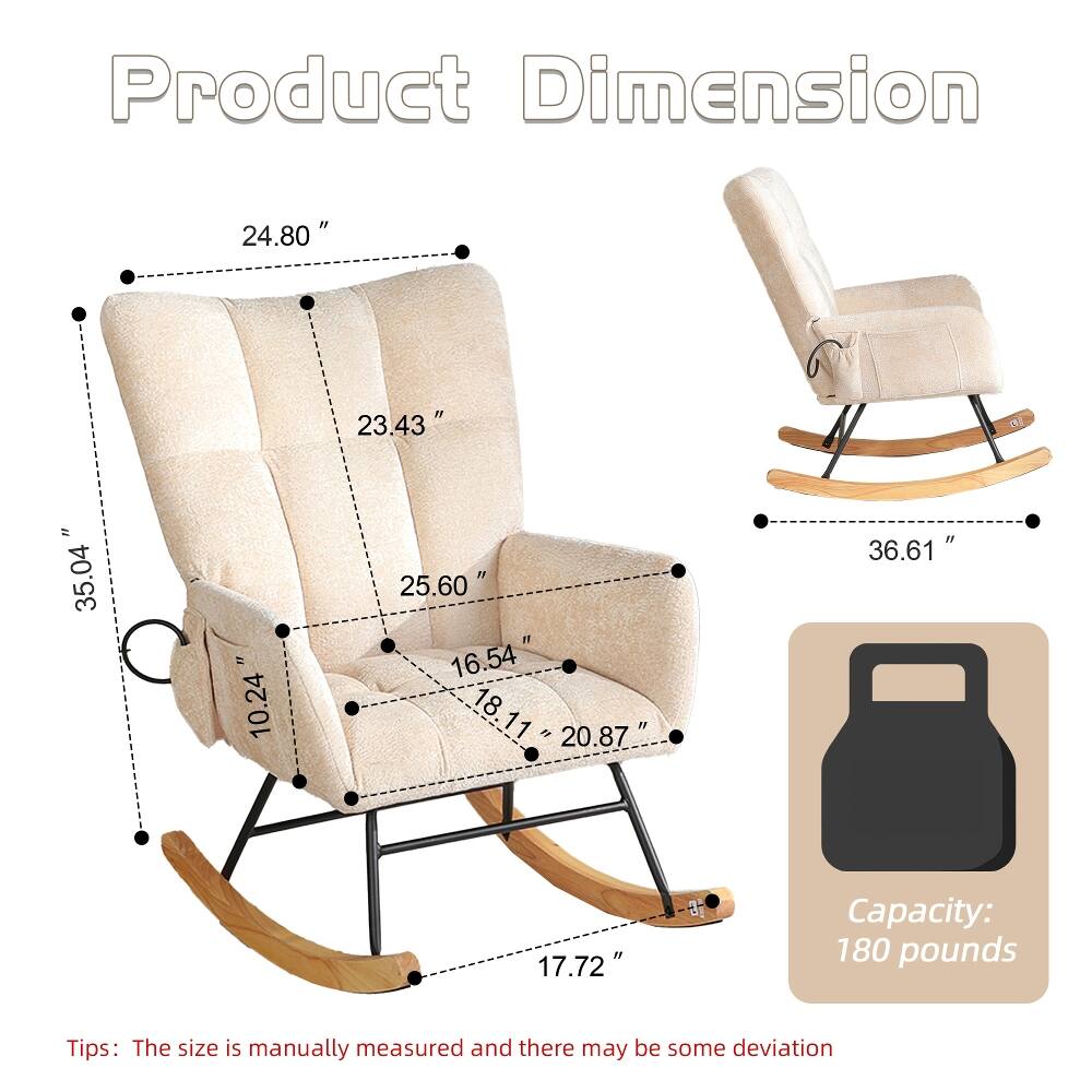 Product Dimension

- 24.80"
- 23.43"
- 35.04"
- 10.24"
- 25.60"
- 16.54"
- 18.11"
- 20.87"
- 36.61"
- 17.72"

Capacity: 180 pounds

Tips: The size is manually measured and there may be some deviation