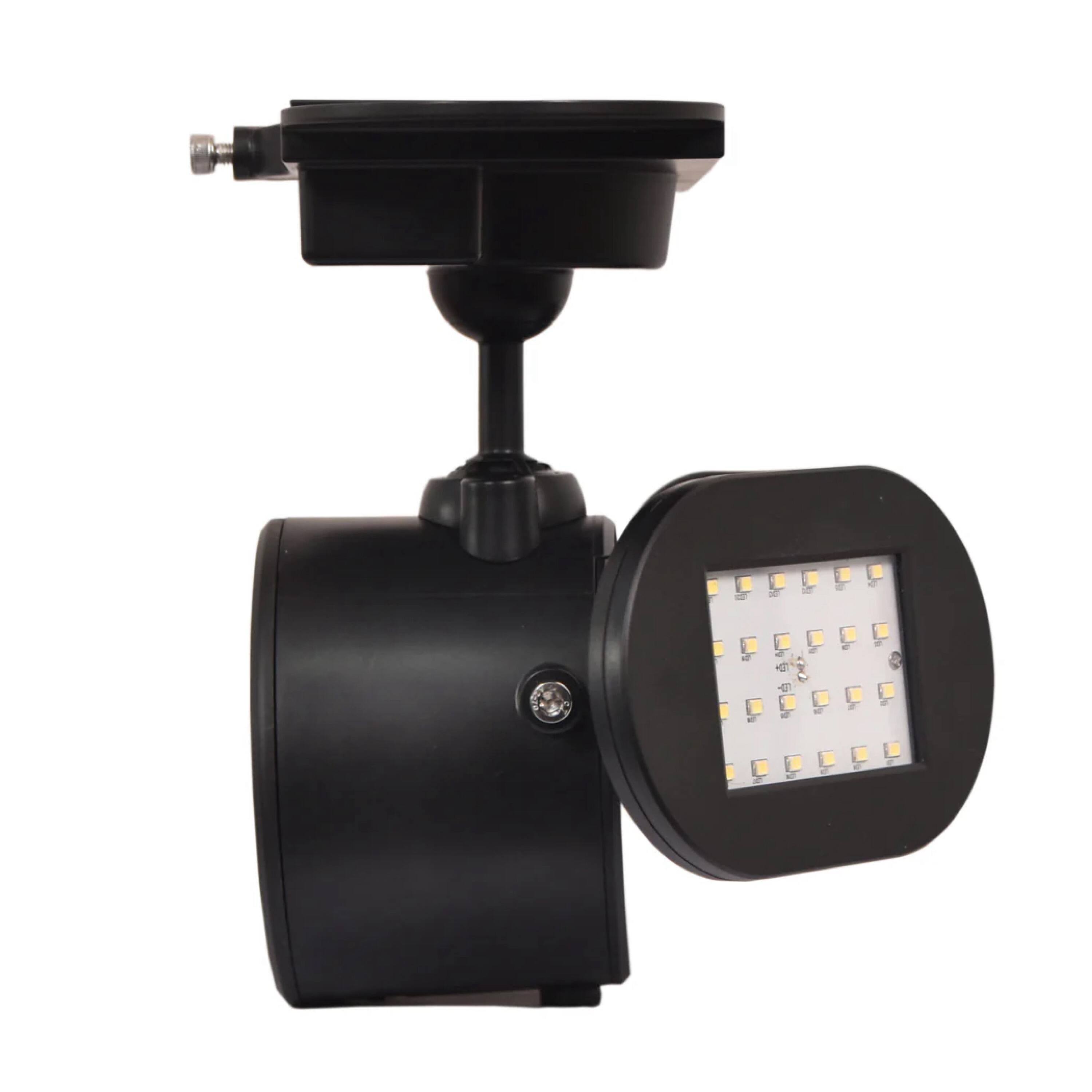 Left. Techko Maid - Solar Security Light (Twin Spotlight) - Black.