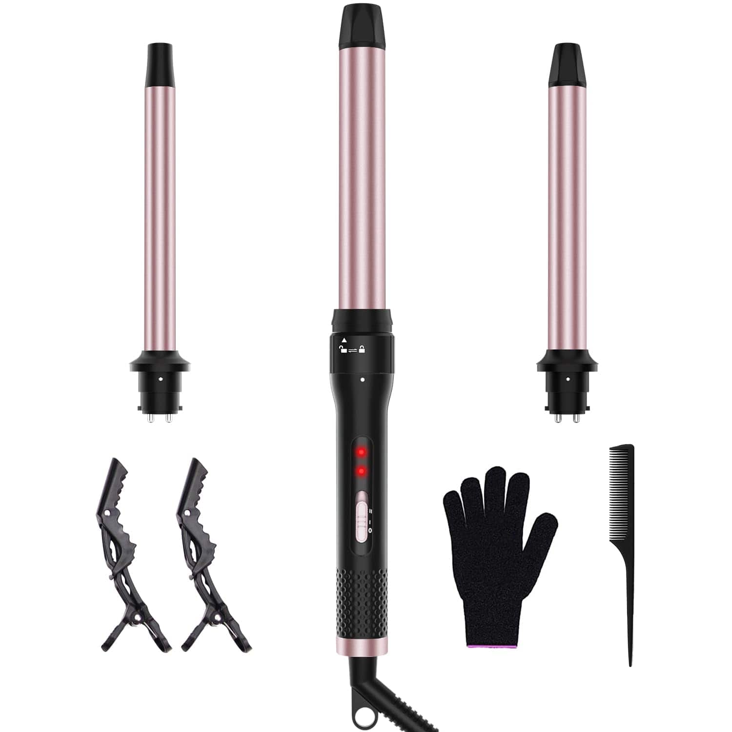 Reds Spade - Wand Curling Iron With Interchangeable For Versatile Curls Fast Heating Hair Waver Crimper Tool Ideal Gifts - 0.75"-1.25" Curling Iron