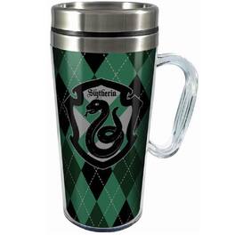 Spoontiques - Harry Potter Slytherin Double Walled Stainless and Acrylic Insulated Travel Mug 14 ounce - Multicolor