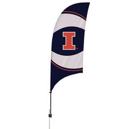 Victory Corps - Illinois Fighting Illini 7.5' Swirl Razor Feather Stake Flag - Navy