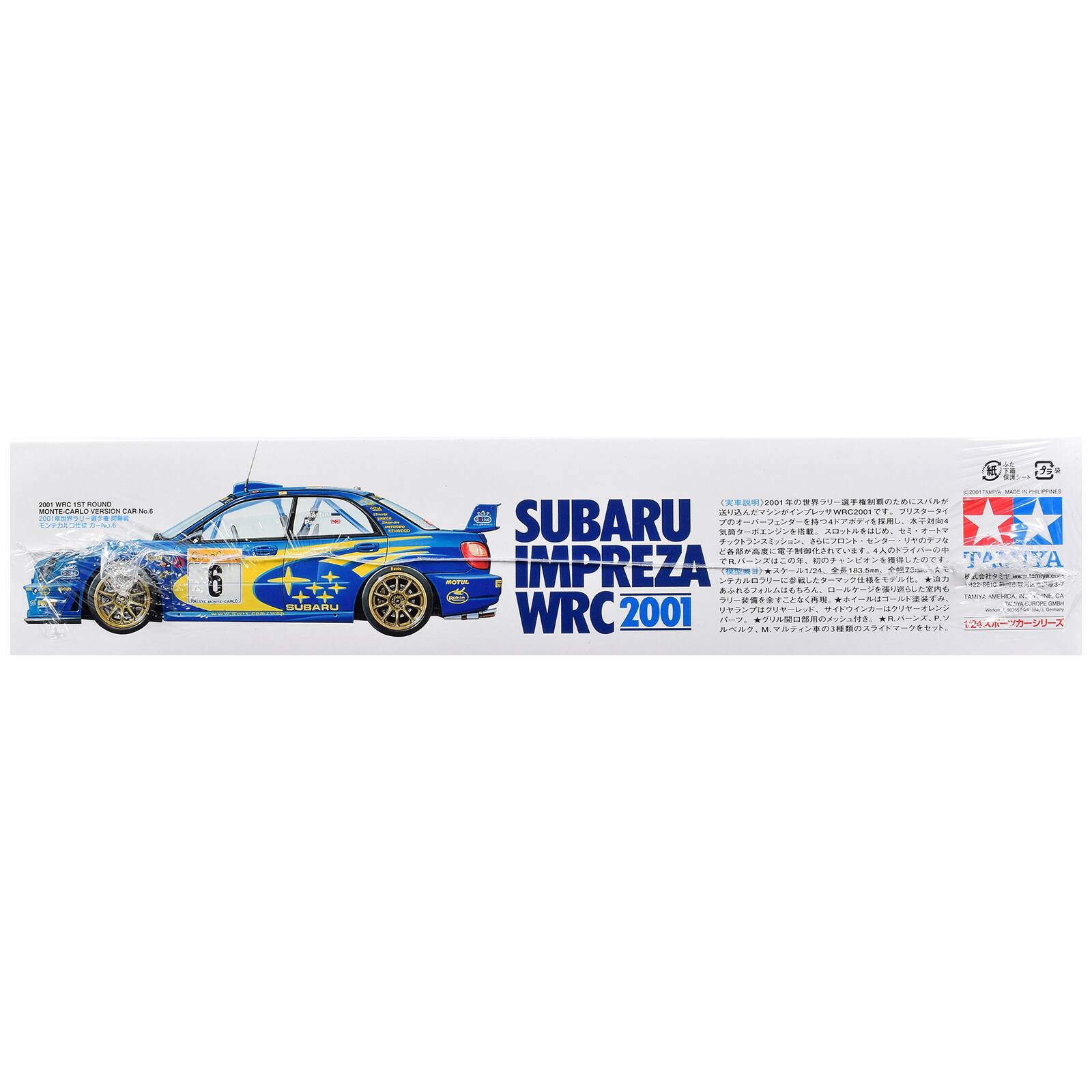 250 WFC at ROUND MONTE CARLO VERSION CAR 50.6 2001 630 J6

SUBARU
POPA TEPHLPPIES WRC2001 SUBARU 4 4 4 TAX YA MOTUL IMPREZA 1/24 183.5km 25m *8 WRC 2001 Company RP. M3