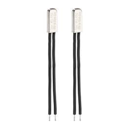 Unique Bargains - 2pcs KSD9700 Thermostat 75C Normally Open N.O Temperature Switch 250V 10A Thermal Protector Metal - Black