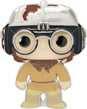 Front. Funko - Star Wars 3 Inch Funko POP Pin | Young Anakin Skywalker - Brown.