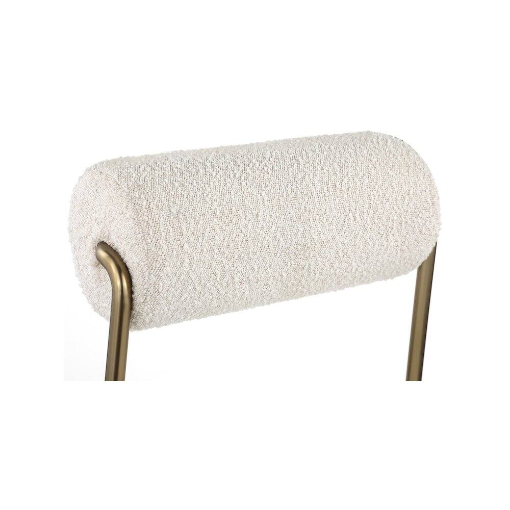 Alt View 4. Meridian Furniture - Carly Cream Vegan Leather Seat / Boucle Fabric Back Dining Chair, Set of 2 - Beige.
