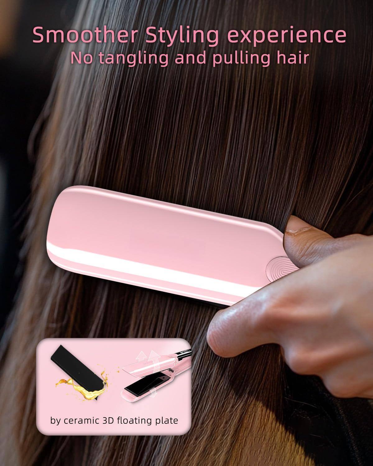 Smoother Styling experience  
No tangling and pulling hair  

by ceramic 3D floating plate