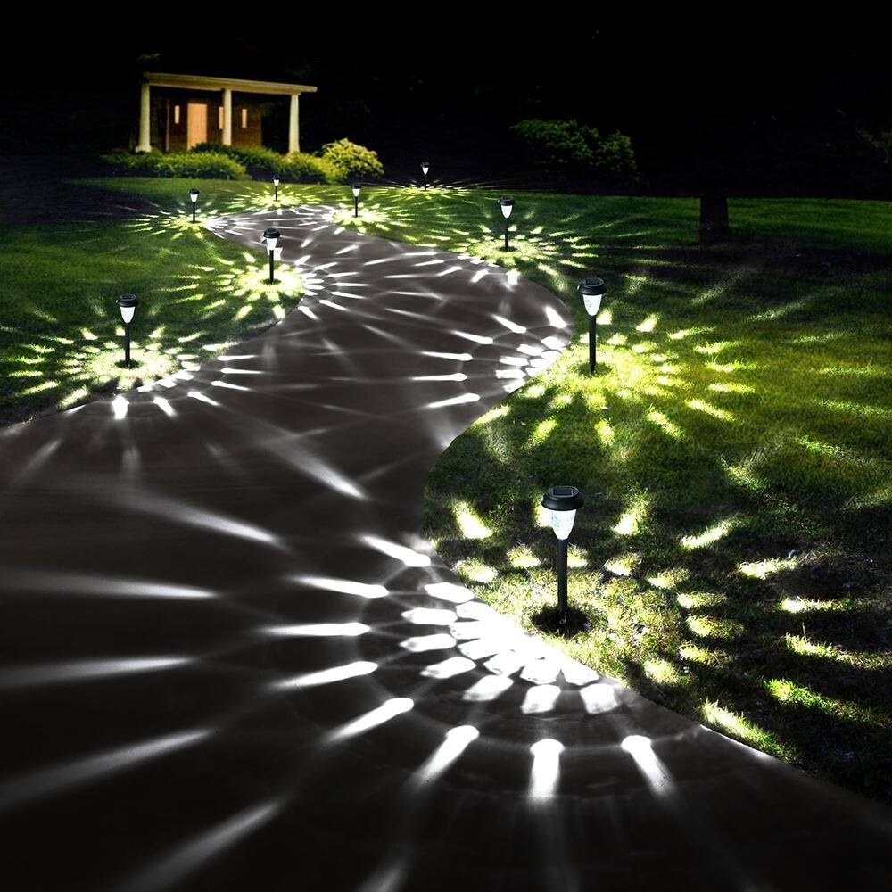 MOSZAR LLC - 12 Pack Solar Light Outdoor Waterproof, Cool Pathway - White