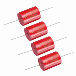 Unique Bargains - 4pcs 18uF 250V Axial MKP Film Capacitor for Audio Speaker Crossover Frequency Divider - Red