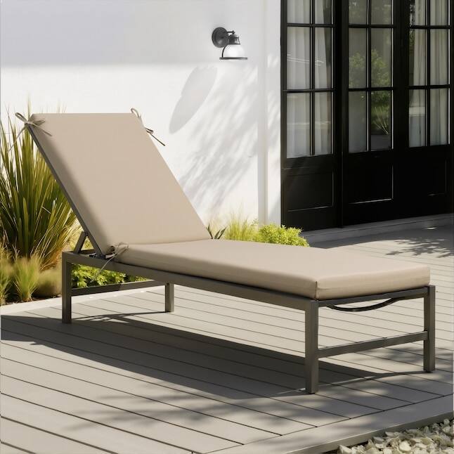 Alt View 5. Crestlive Products - Crestlive Products 1pc 72in Outdoor Water Resistant Chaise Lounge Chair Cushion with Ties Beige Patio lounge cushion - Beige.