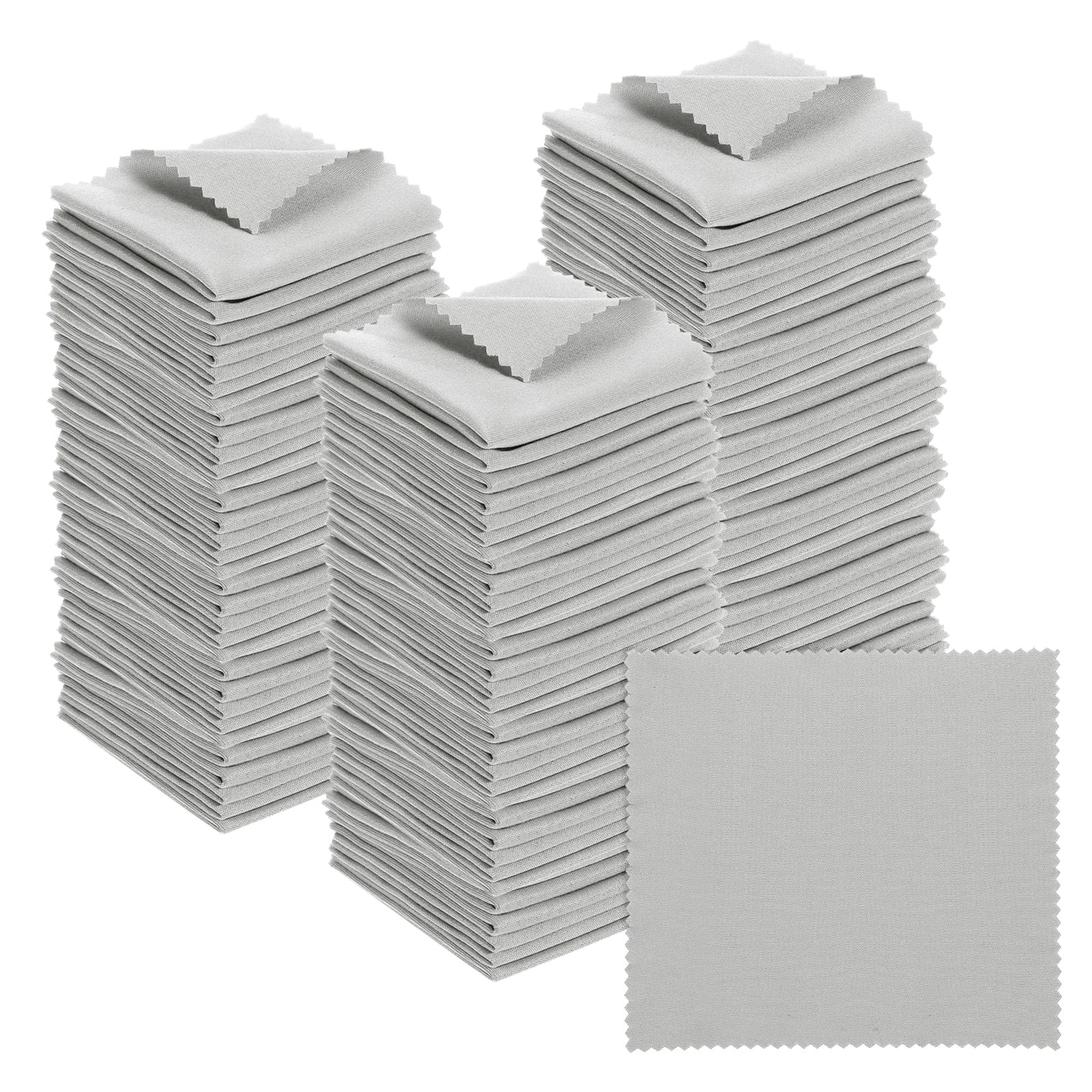 Unique Bargains - Eyeglass Microfiber Cleaning Cloth 5.5"x5.5", 100pcs Soft Wipe for Lens, Eyeglasses, Screens - Gray