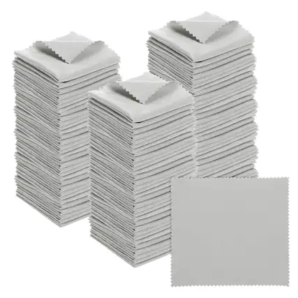Front. Unique Bargains - Eyeglass Microfiber Cleaning Cloth 5.5"x5.5", 100pcs Soft Wipe for Lens, Eyeglasses, Screens - Gray.